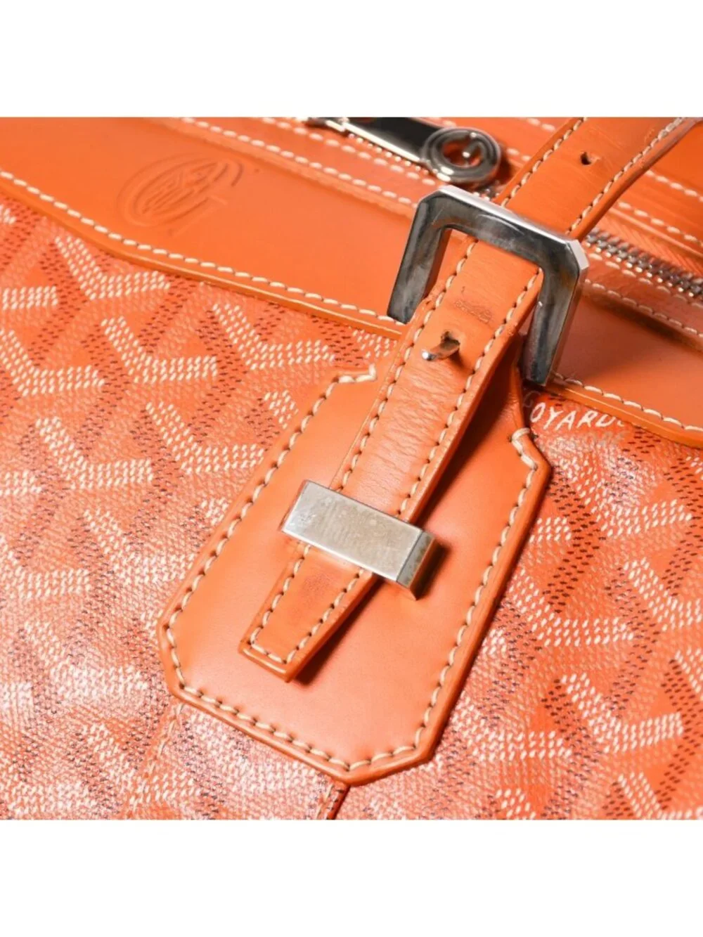 Goyard Boston Bag Back Boeing 45 Orange All Over Print